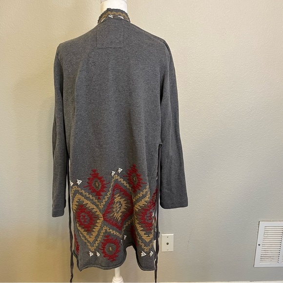 Johnny Was Aztec Gray Patterned Cardigan Sweater Women's Size Small - Picture 10 of 16